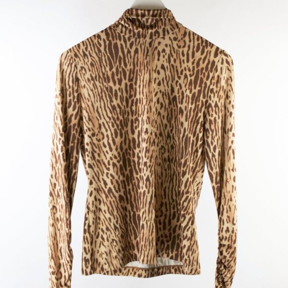 Zimmermann Espionage Beige Leopard Jersey Turtleneck - Picture 2 of 6